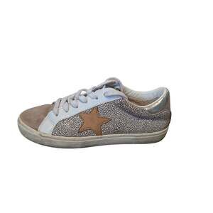 Vintage Havana Women’s Gold Taupe White Leather Casual Sneakers Shoes Size 6.5